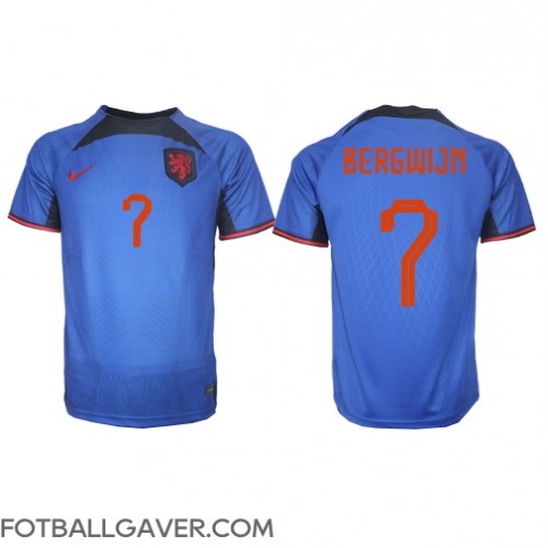 Nederland Steven Bergwijn #7 Fotballklær Bortedrakt VM 2022 Kortermet